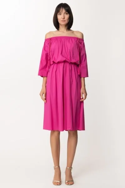 Abito longuette con off-shoulder Orchid