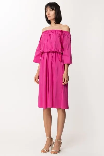 Abito longuette con off-shoulder Orchid