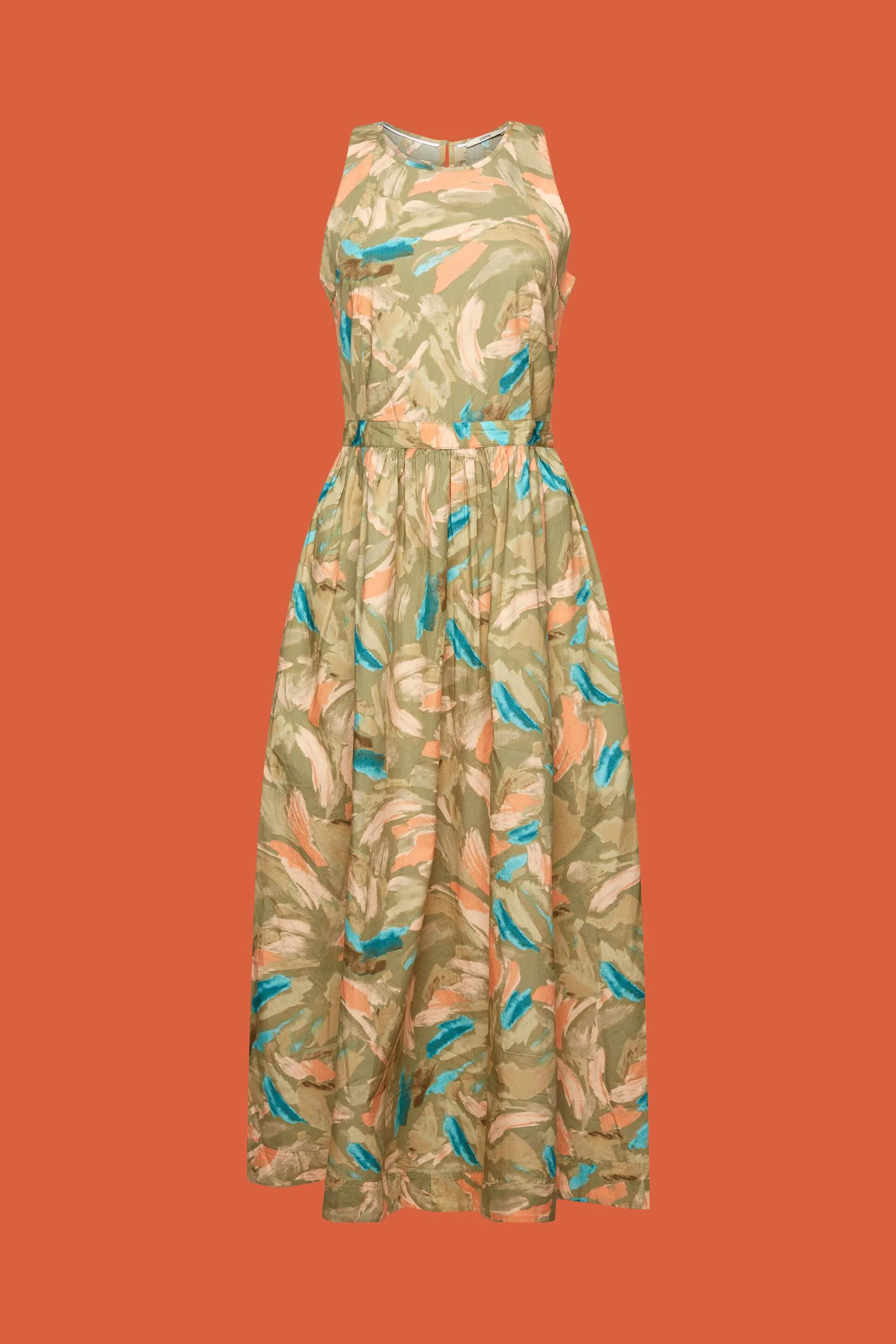 Abito midi a fantasia, 100% cotone