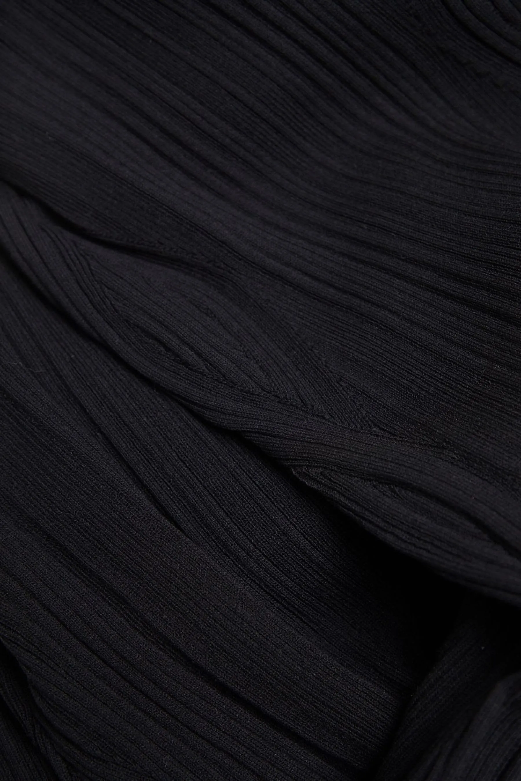 Another Sunday - Manica corta Nero in maglia a coste - Abito longuette