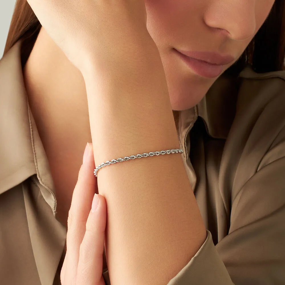 Bracciale Catena Colette Oro Bianco 375/1000 Maglia Corda 16 cm 1416635