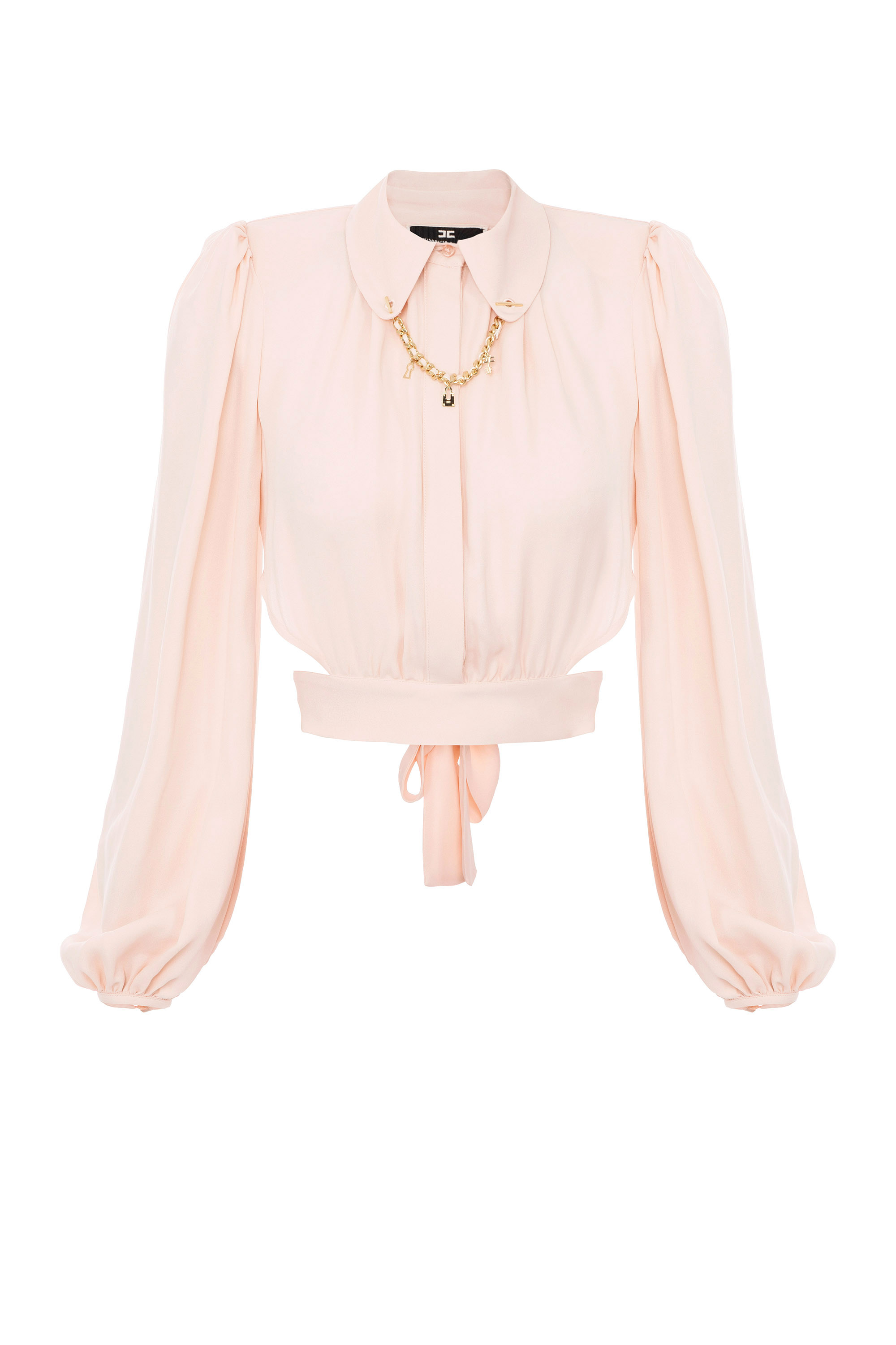 Camicia cropped con collo importante
