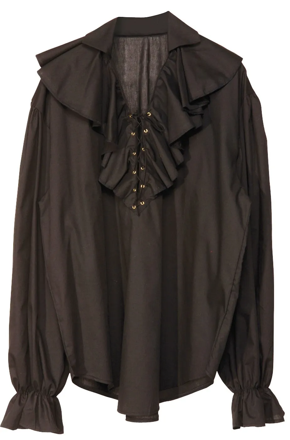 Camicia nera adulto pirata zorro o rinascimentale