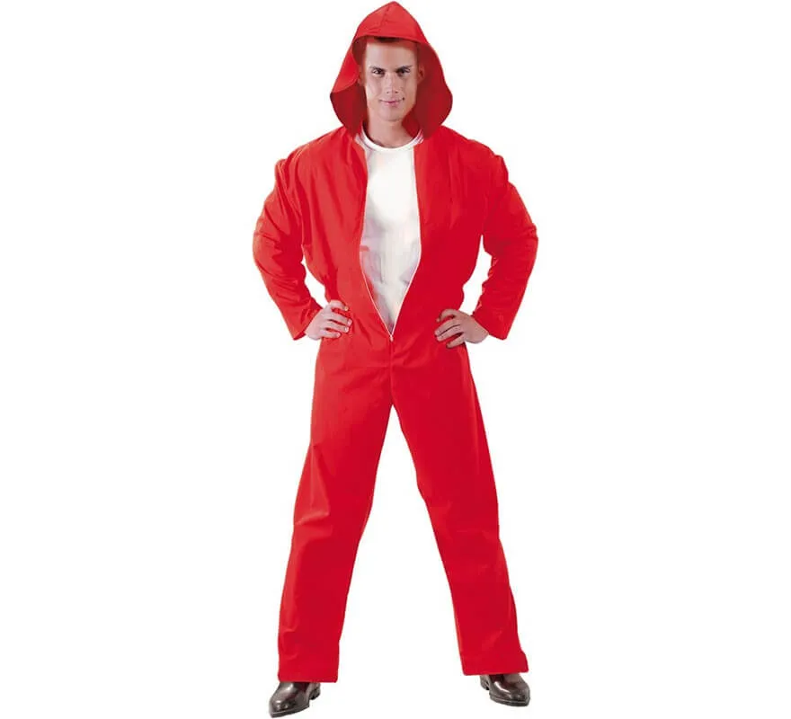 Costume di Rapinatore di banche con tuta rossa per uomo