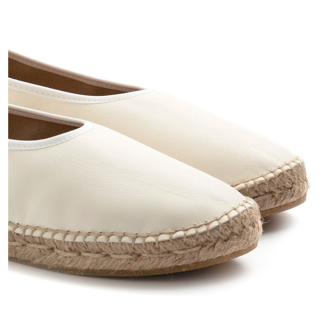 Espadrillas OA non-fashion in pelle avorio con lacci