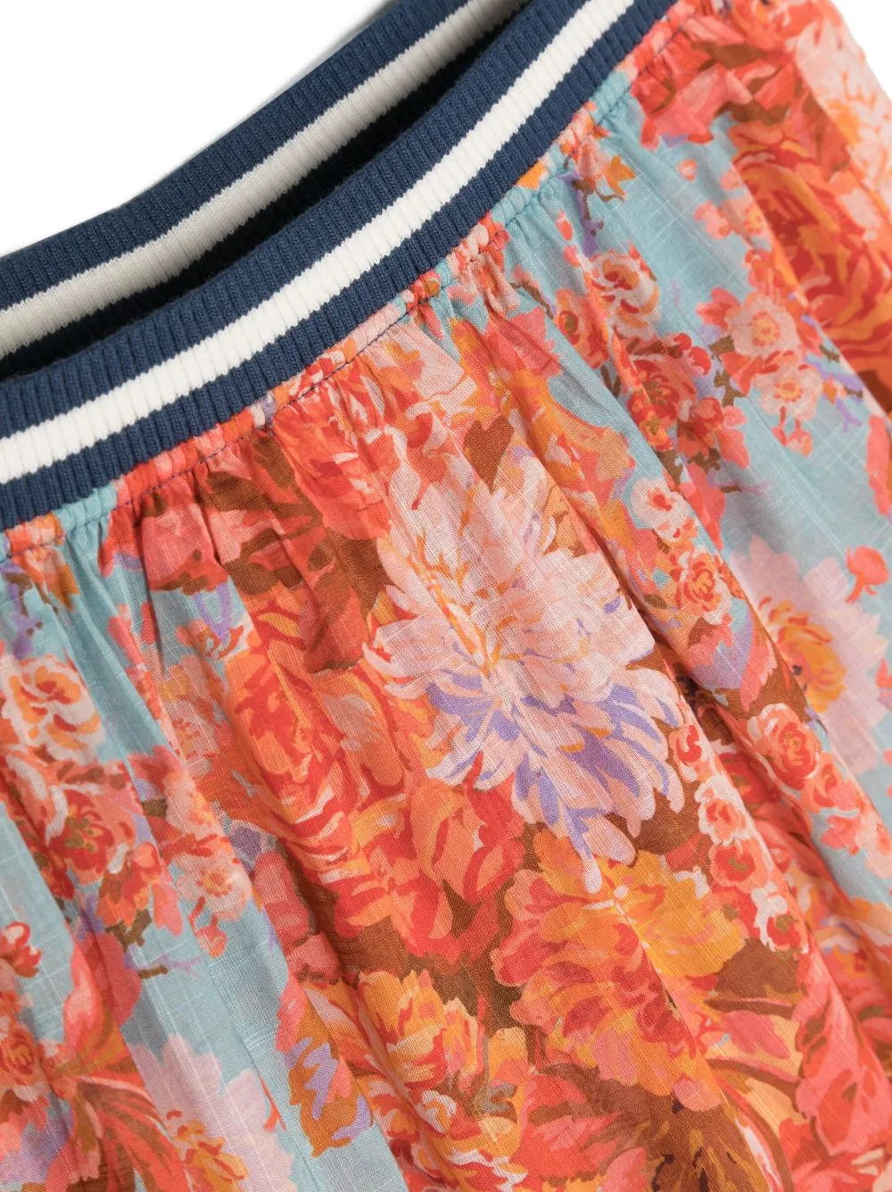 Gonna a fiori con ruches multicolor - bambina