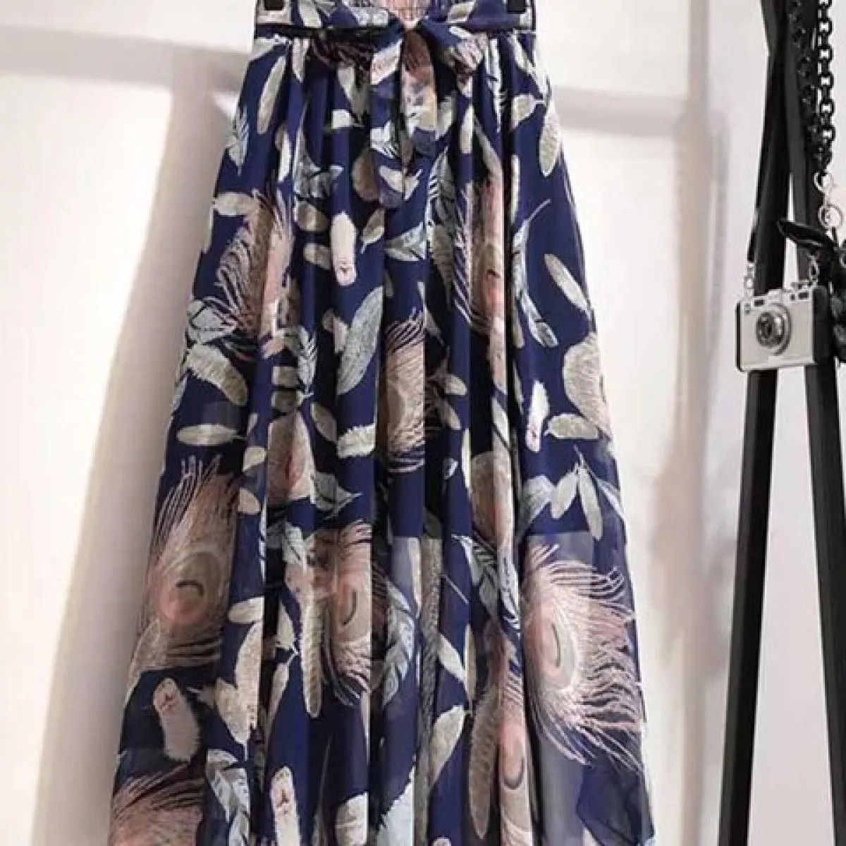 Gonna lunga da donna per il 2023 Primavera Estate Lady Style Bianco Nero Chiffon Sun School Gonna longuette a vita alta Femalesk
