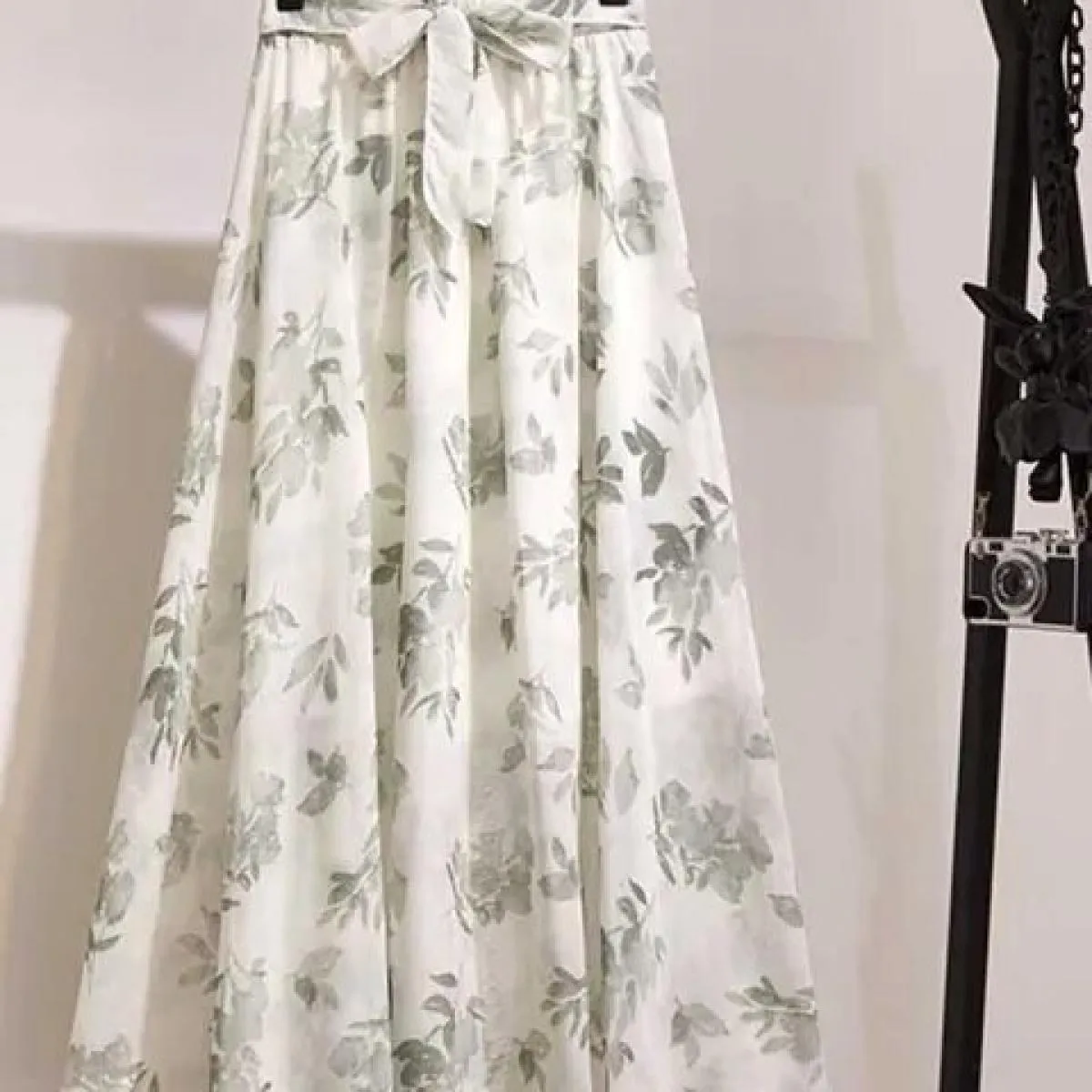 Gonna lunga da donna per il 2023 Primavera Estate Lady Style Bianco Nero Chiffon Sun School Gonna longuette a vita alta Femalesk