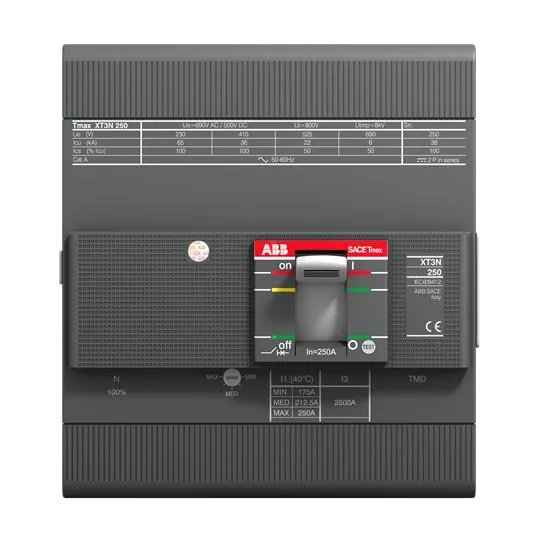 Interruttore magnetotermico scatolato 1SDA068273R1 XT3S 250 TMG 80A FF, 4, 80A, Fissa