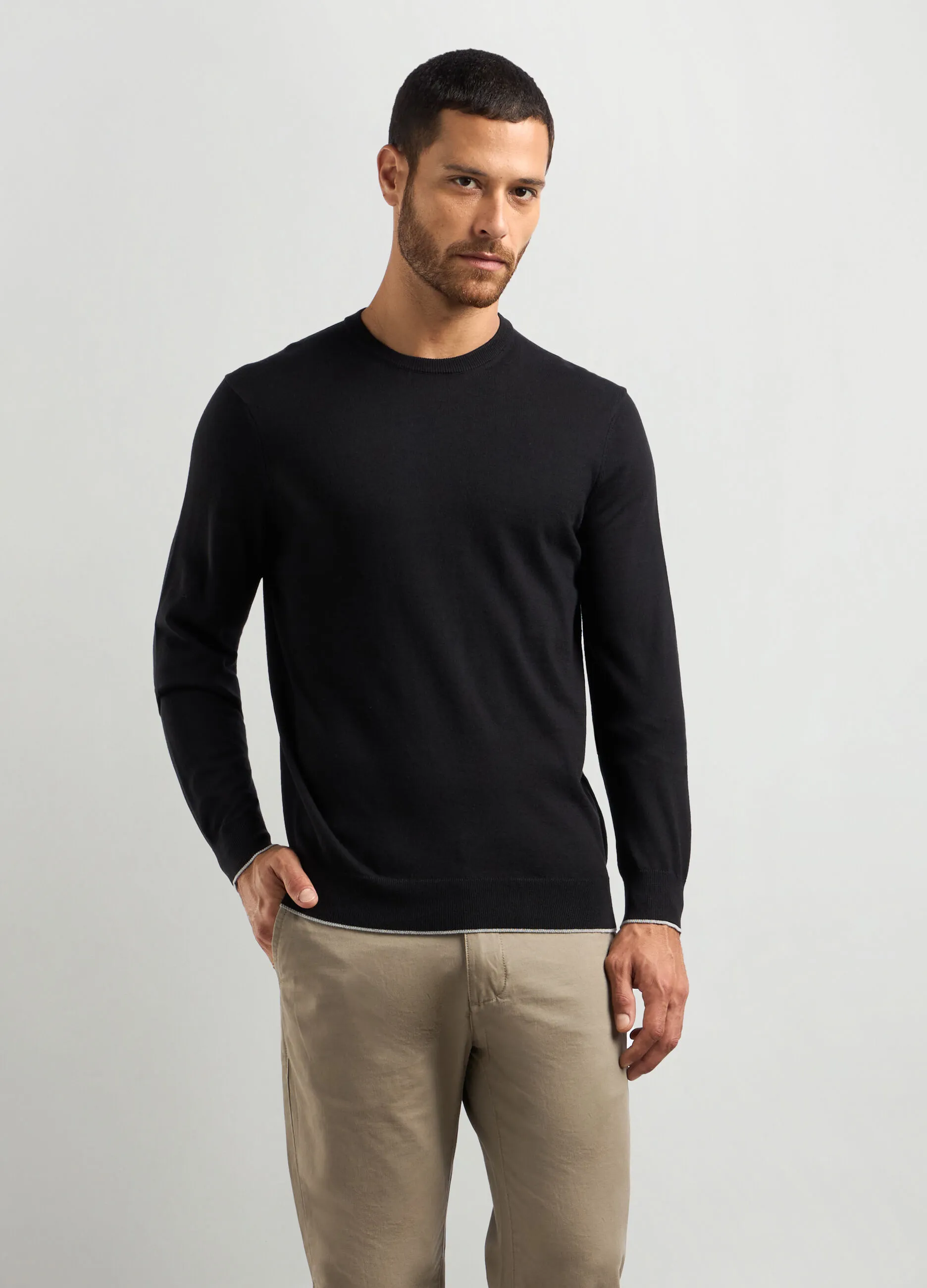 J. HART & BROS  Maglione girocollo misto cotone uomo