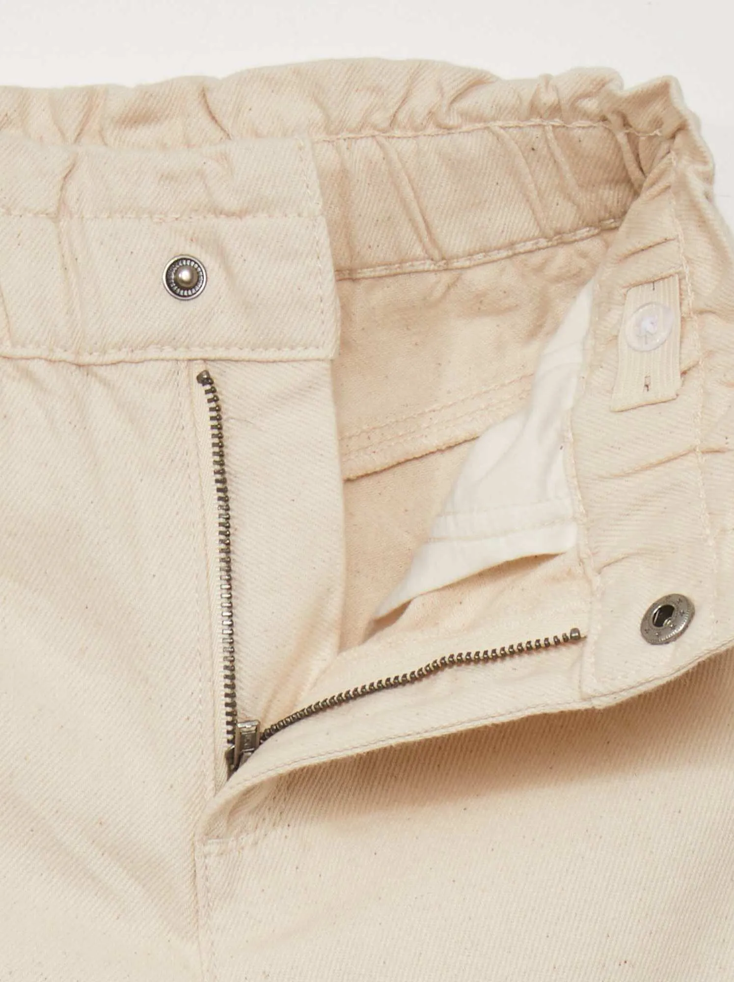 Jeans paper bag a vita alta - BEIGE