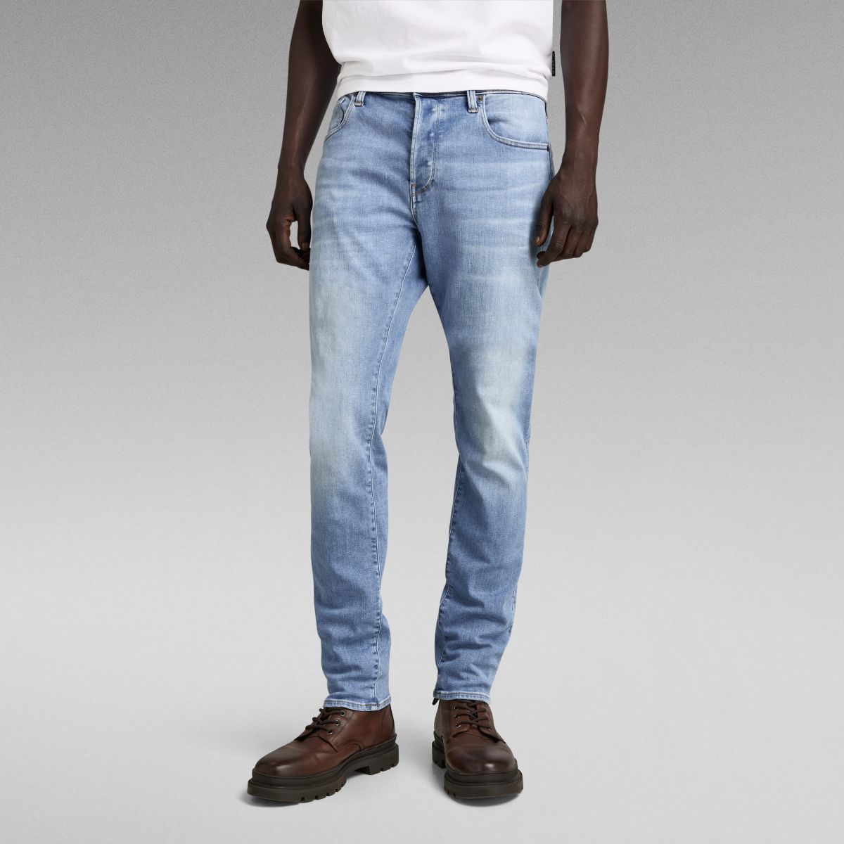 JEANS Uomo G-STAR 51001 8968 8436 - 3301 SLIM LT INDIGO AGED