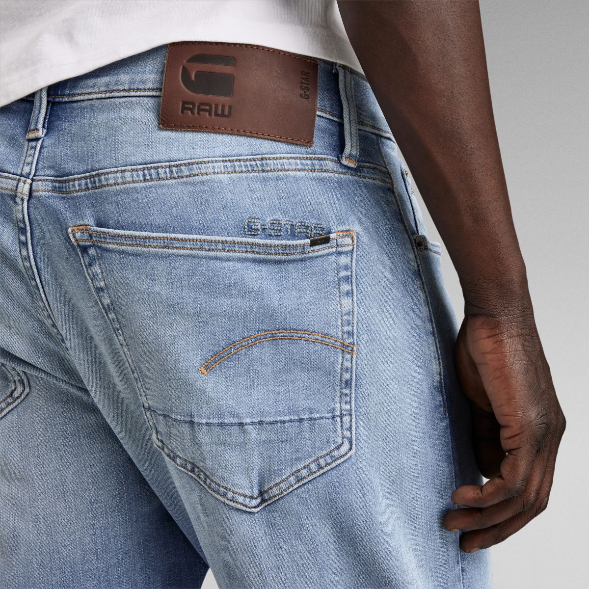 JEANS Uomo G-STAR 51001 8968 8436 - 3301 SLIM LT INDIGO AGED
