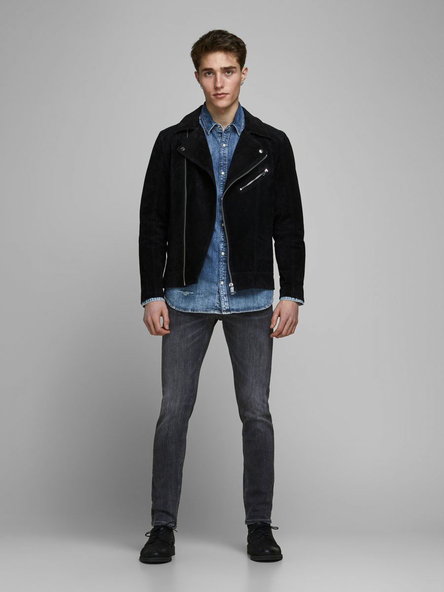 JEANS Uomo JACK&JONES 12159030 GLENN BLACK DENIM USED