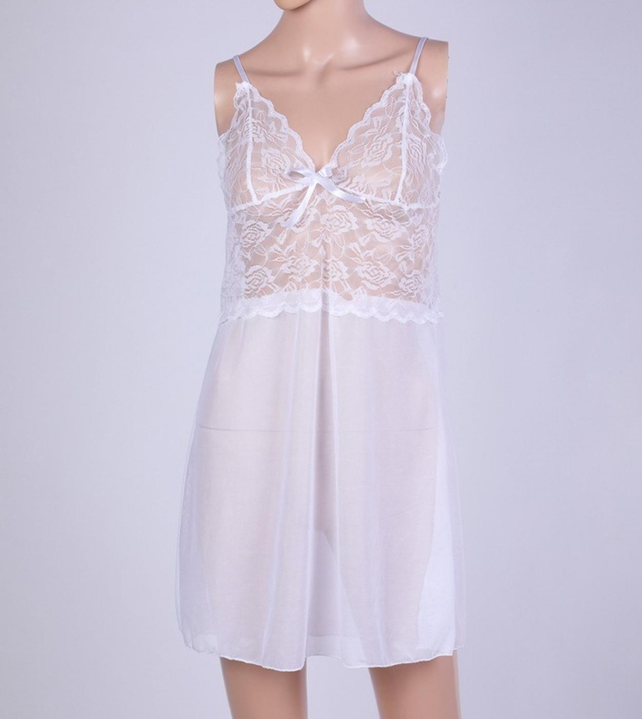 Lingerie di pizzo Donna Sleepwear Scollo a V profondo Abito da notte Camicia da notte Abito esotico S 3xl Mujer Pigiama Babydoll