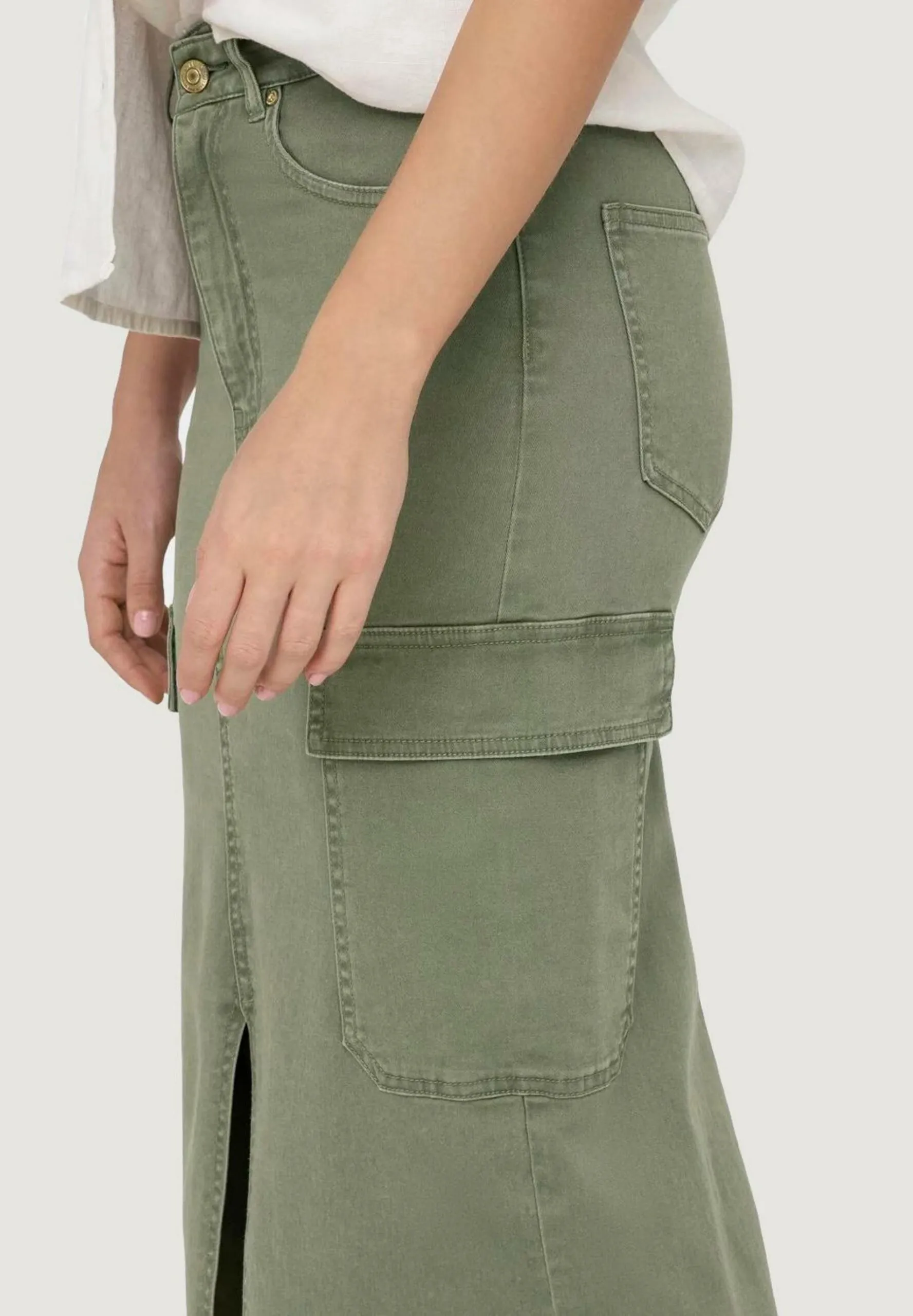 Longuette Only Onllola Hw Cargo Long Slit Noos Verde Oliva