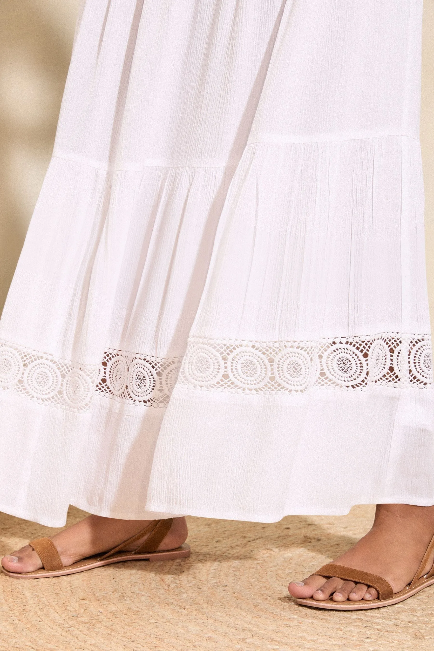 Love & Roses - Gonna maxi da spiaggia ricamata