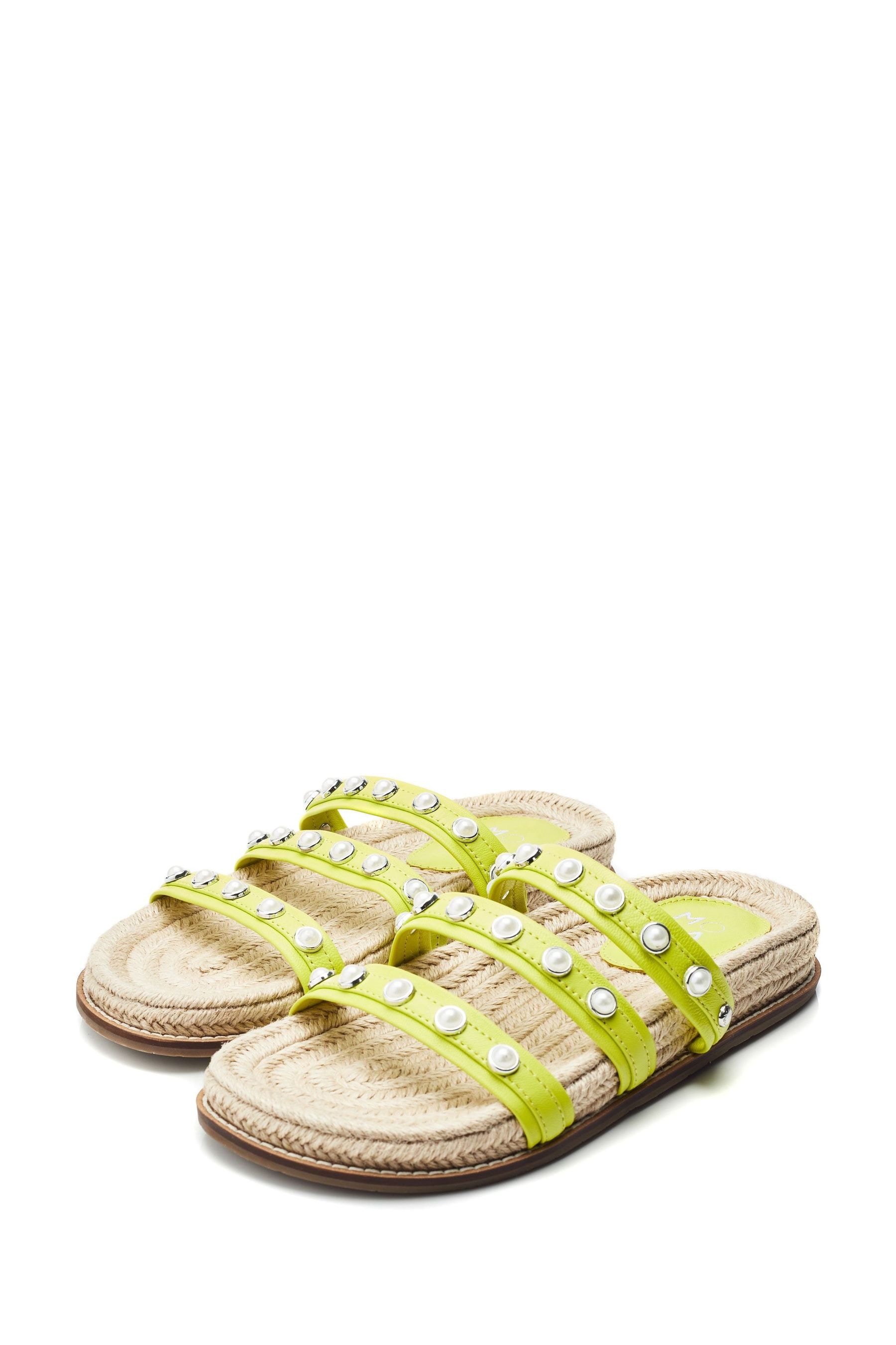 Moda in Pelle Verde - Orilla - Perle - Sandali stile espadrillas con soletta