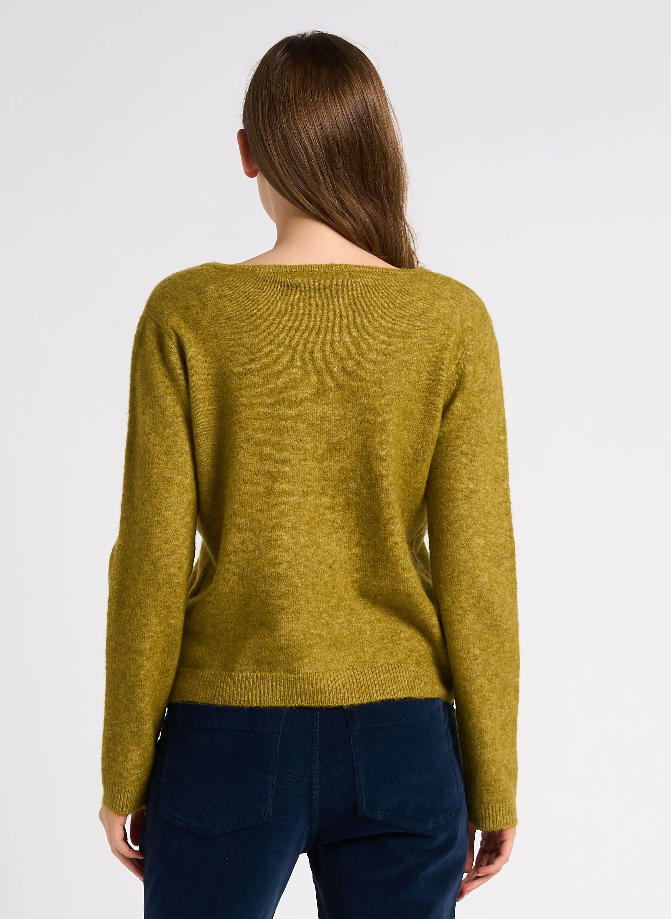  NICE THINGS   Maglione aderente con scollo a V | Verde