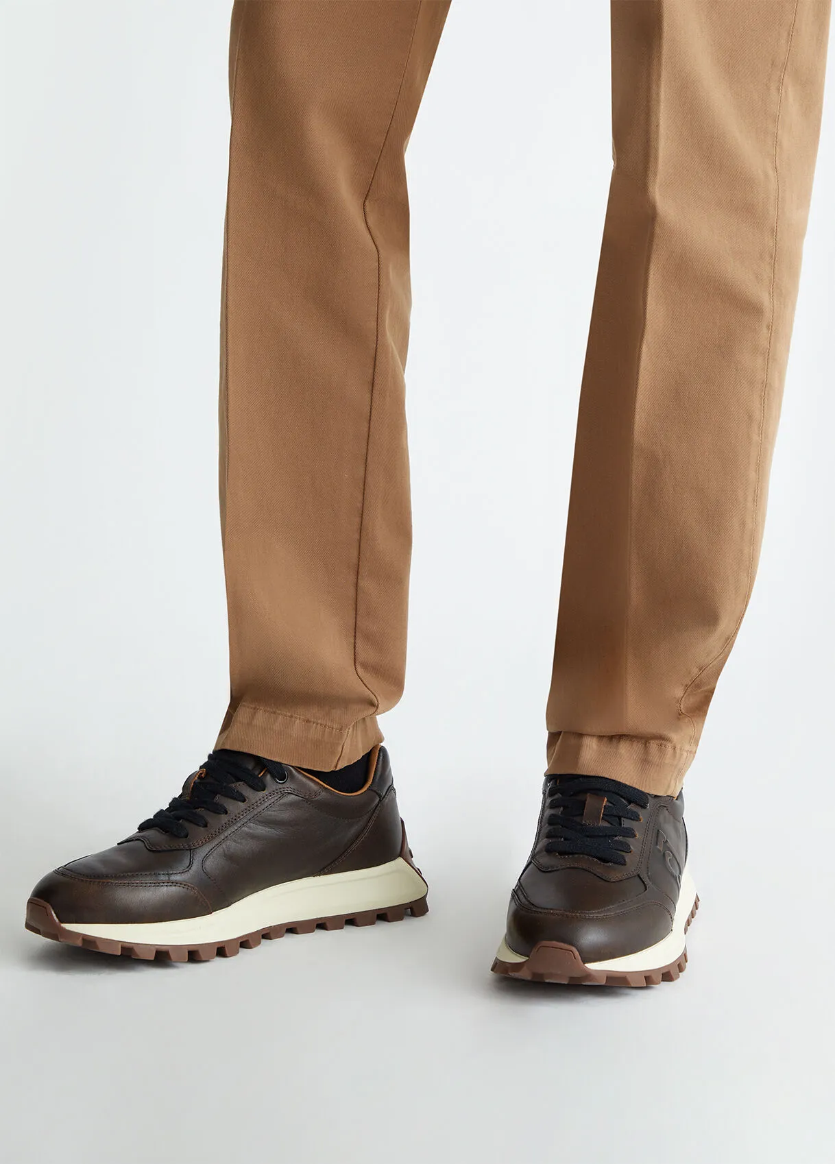 Sneakers da uomo in pelle spazzolata