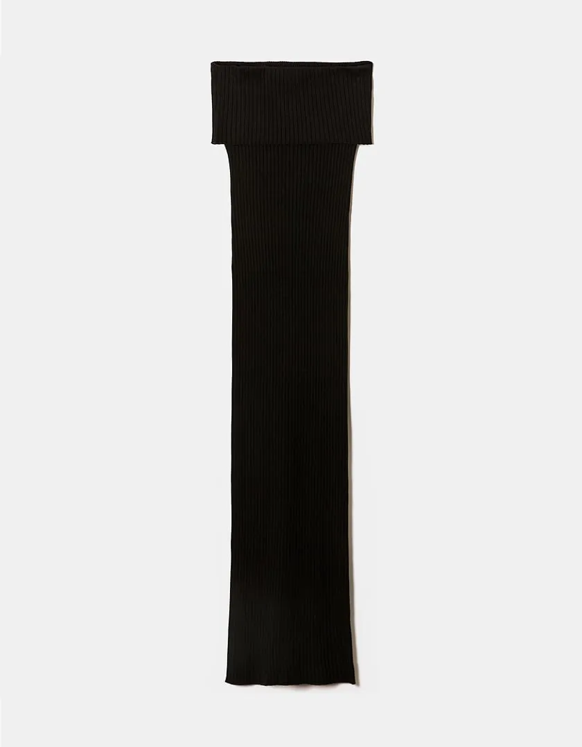 Vestito Lungo in Maglia Nero  
