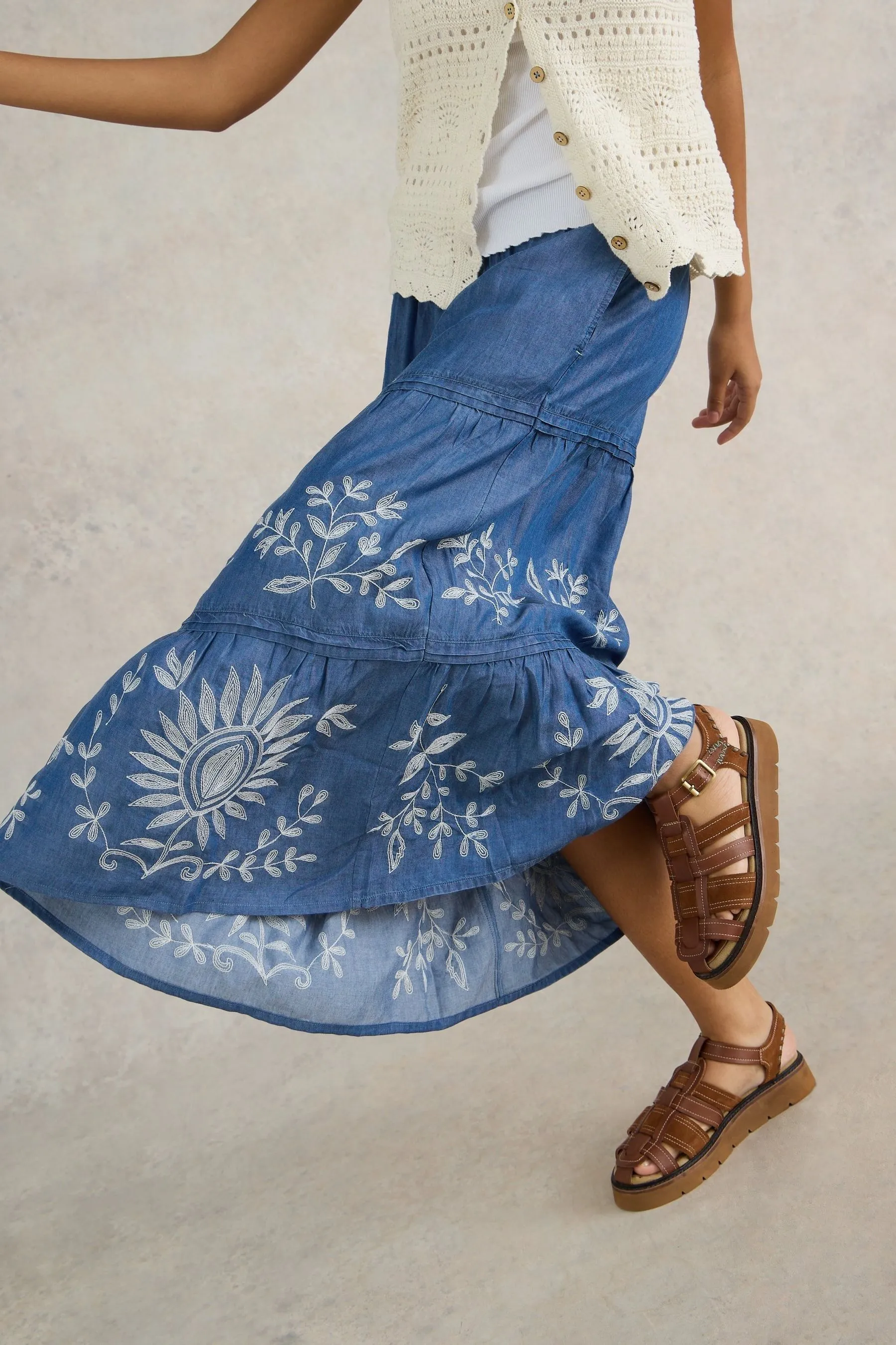 White Stuff - Isla - Gonna Denim ricamata
